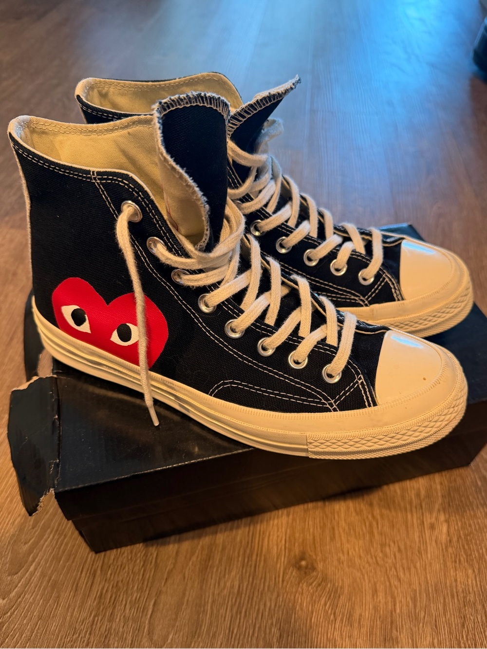 CDG converse black high top